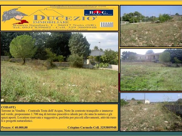terreno in vendita a Noto in zona Testa dell'Acqua