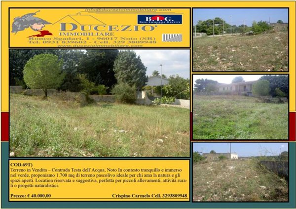 terreno in vendita a Noto in zona Testa dell'Acqua