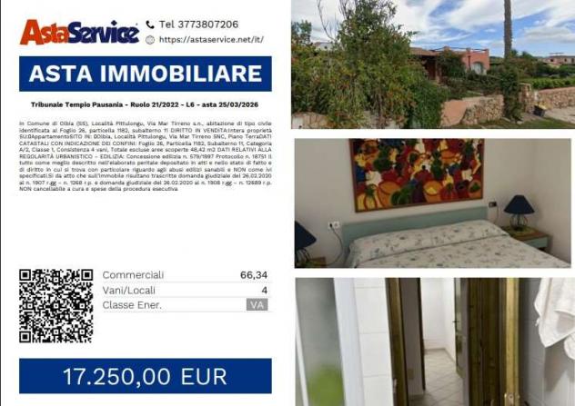 appartamento in vendita ad Olbia in zona Pittulongu