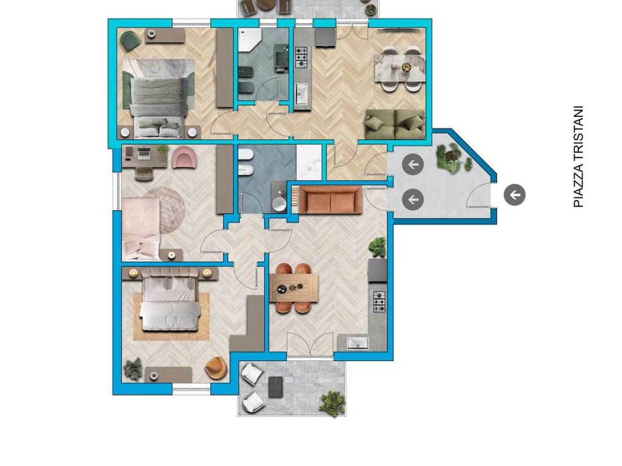 appartamento in vendita a Cagliari in zona Villanova