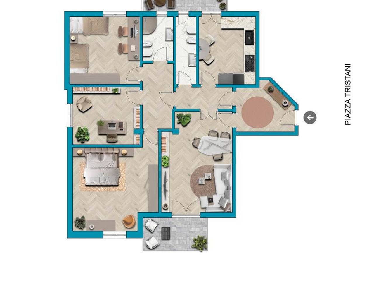 appartamento in vendita a Cagliari in zona Villanova