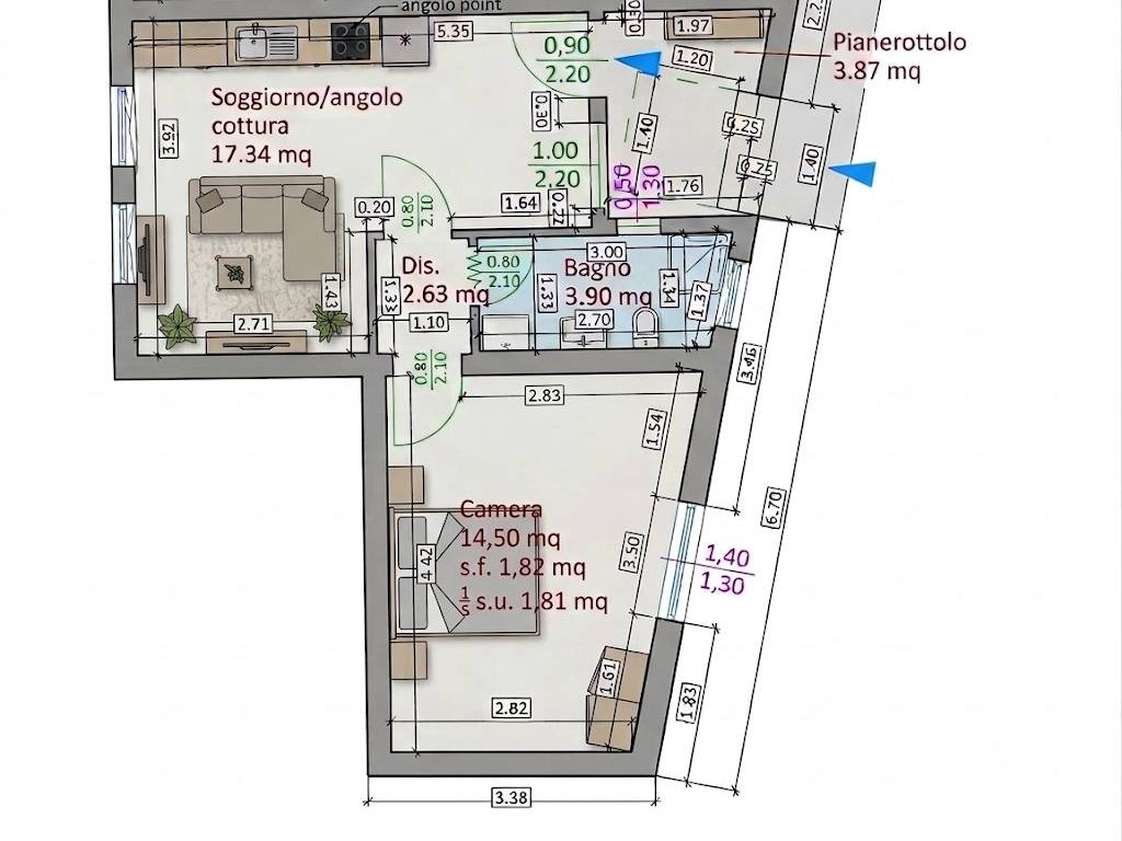 appartamento in vendita a Cagliari in zona Pirri