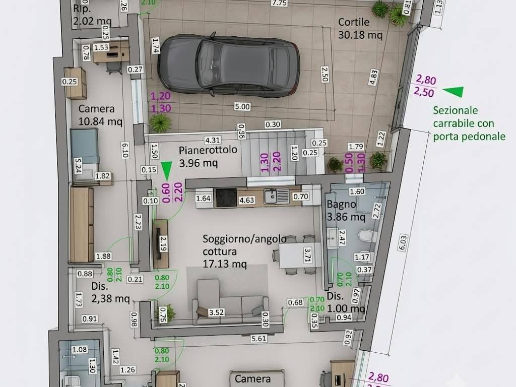 appartamento in vendita a Cagliari in zona Pirri