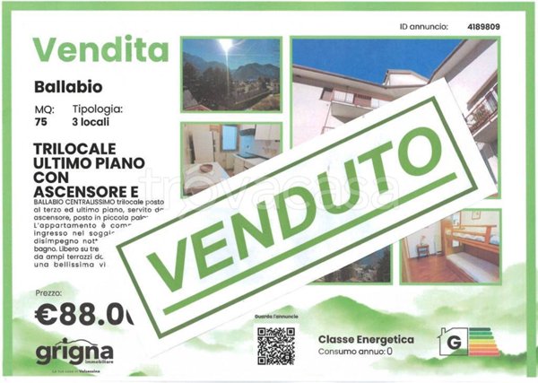 appartamento in vendita a Ballabio