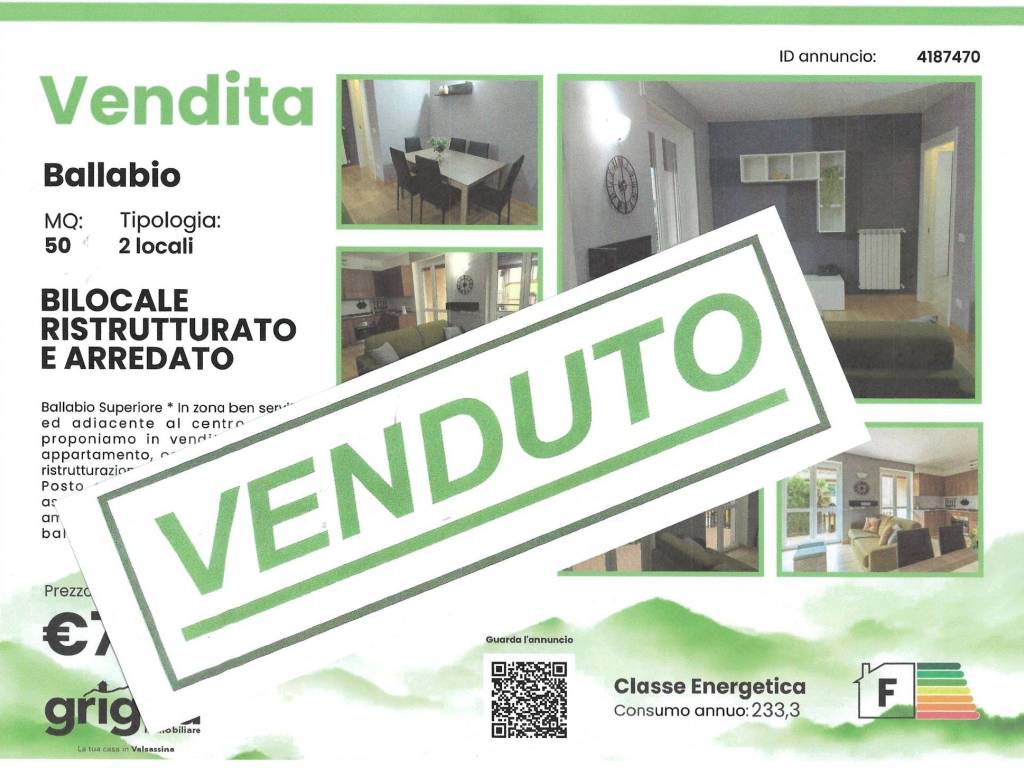 appartamento in vendita a Ballabio