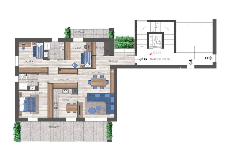 appartamento in vendita a Lecco in zona Castello