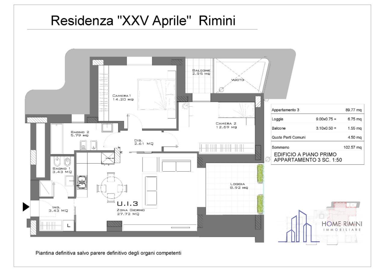 appartamento in vendita a Rimini in zona INA Casa