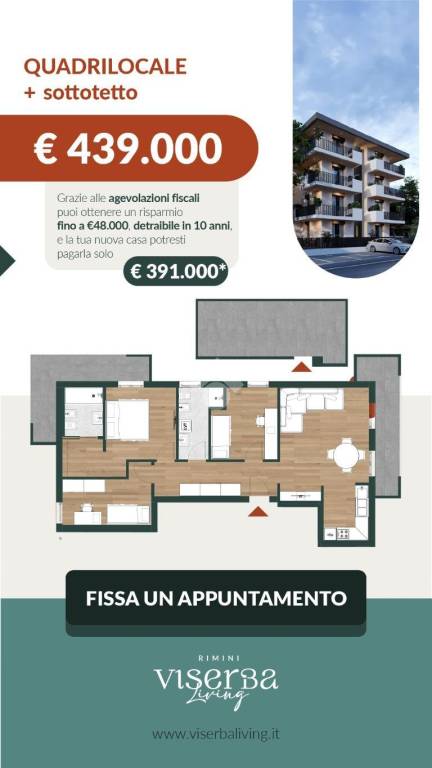 appartamento in vendita a Rimini in zona Viserba