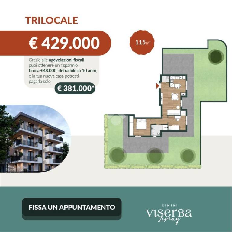 appartamento in vendita a Rimini in zona Viserba