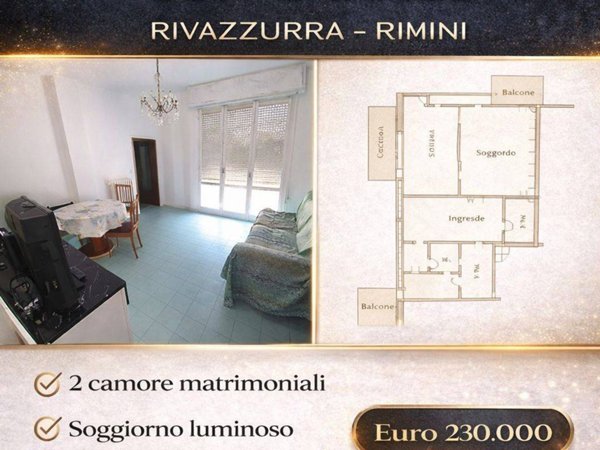 appartamento in vendita a Rimini in zona Rivazzurra