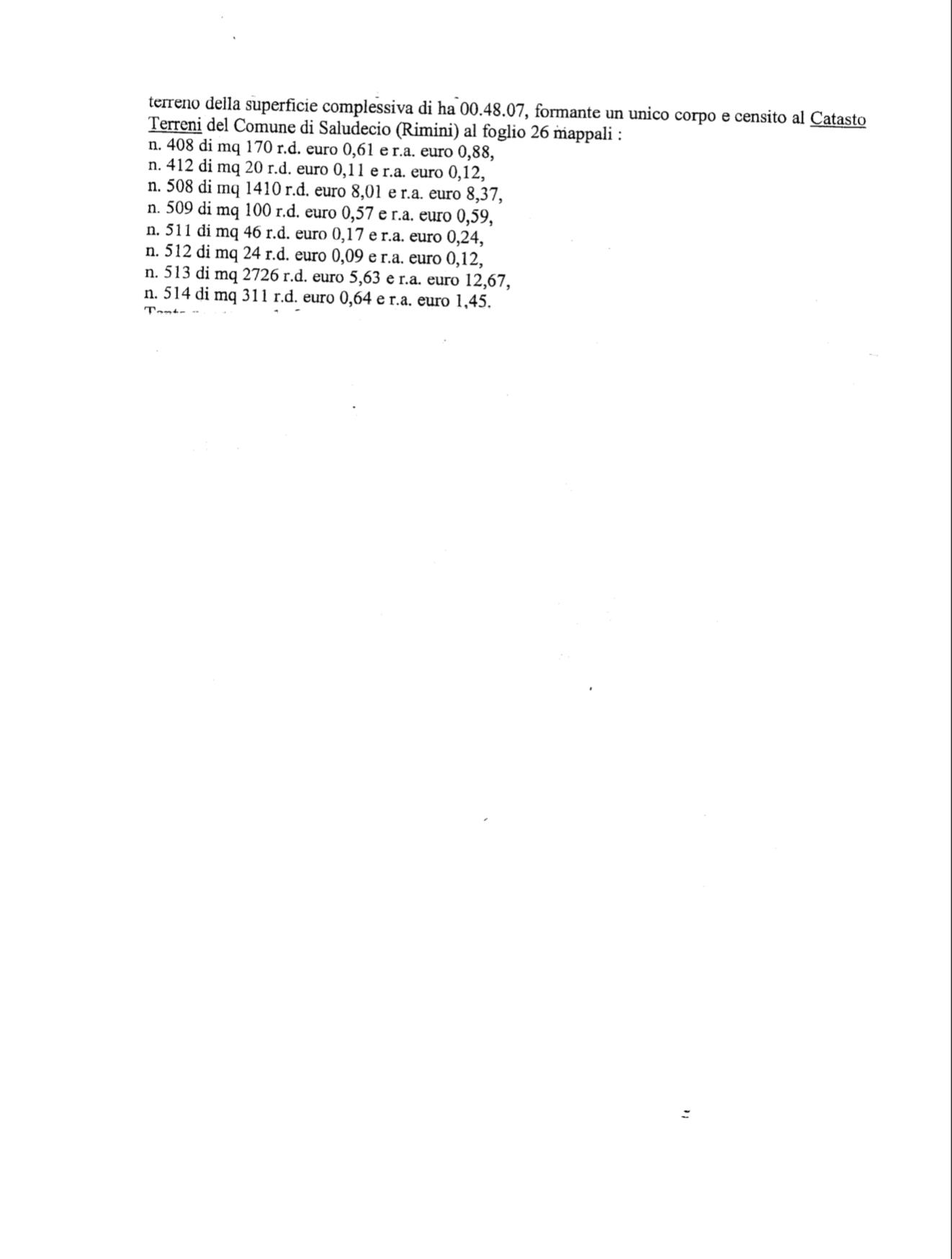 terreno edificabile in vendita a Saludecio