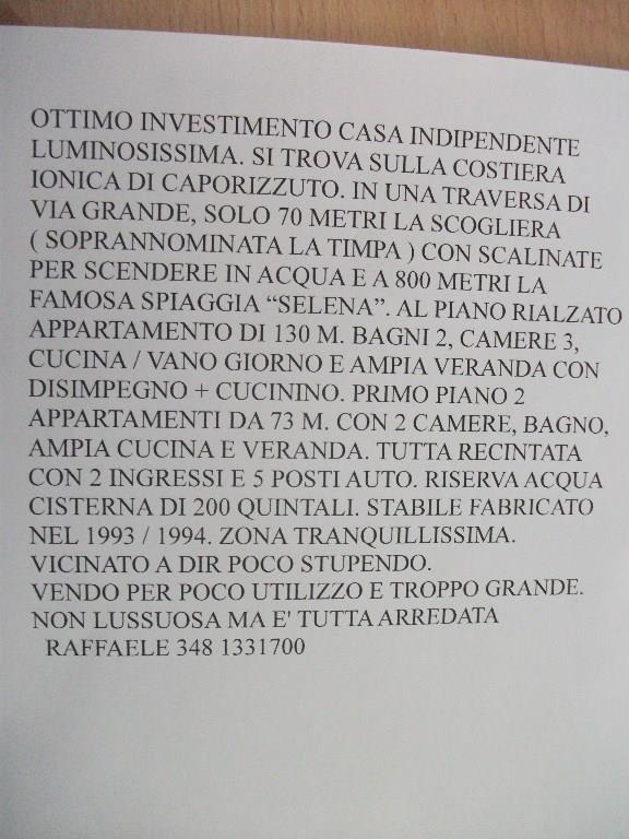 casa indipendente in vendita ad Isola di Capo Rizzuto in zona Capo Rizzuto