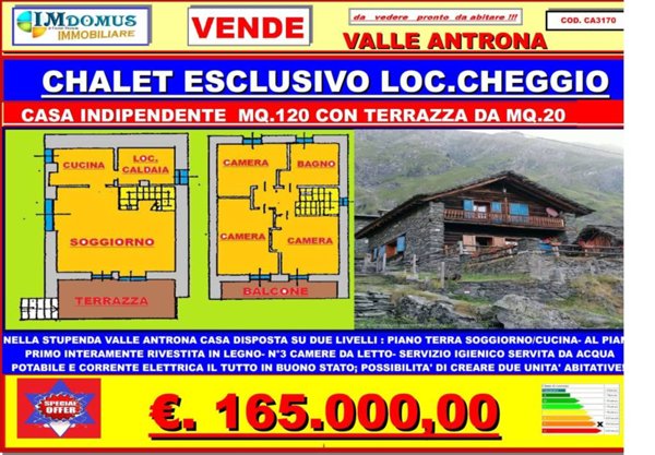 casa indipendente in vendita ad Antrona Schieranco in zona Cheggio