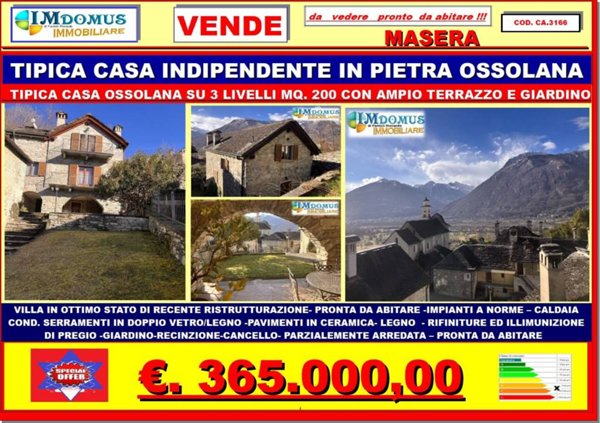 casa indipendente in vendita a Masera