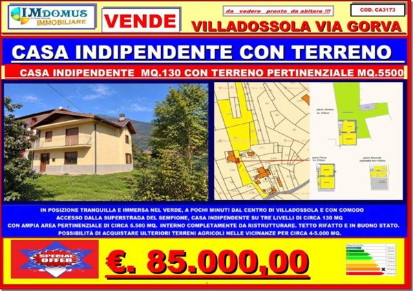 casa indipendente in vendita a Villadossola