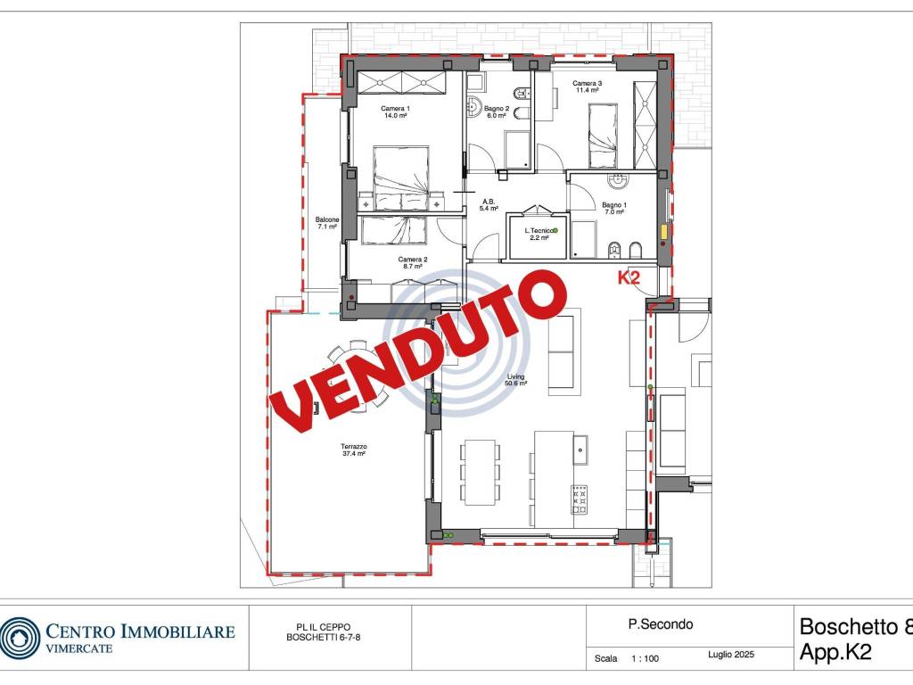 appartamento in vendita a Bernareggio