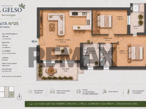 appartamento in vendita a Bernareggio in zona Villanova