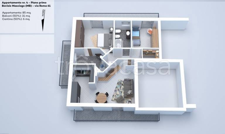 appartamento in vendita a Bovisio-Masciago