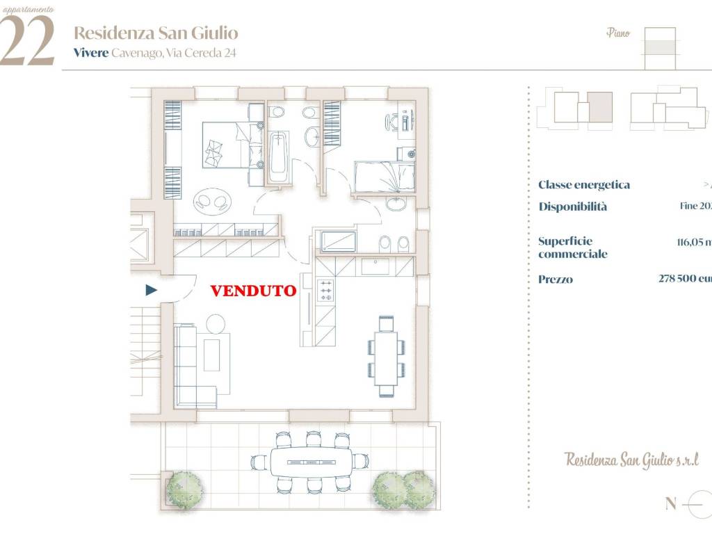 appartamento in vendita a Cavenago di Brianza