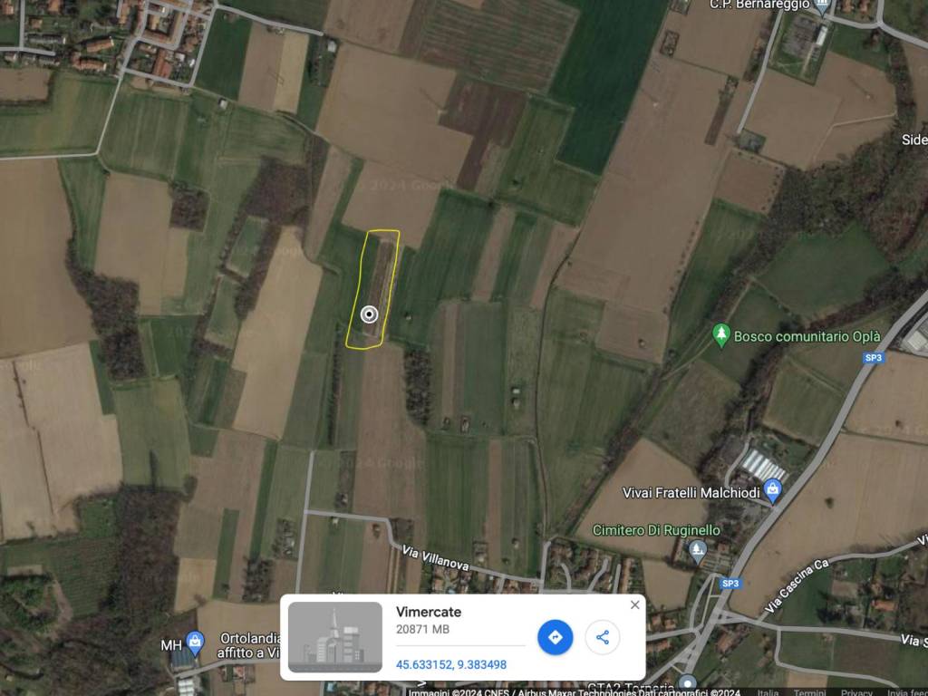 terreno agricolo in vendita a Vimercate in zona Ruginello / Oldaniga