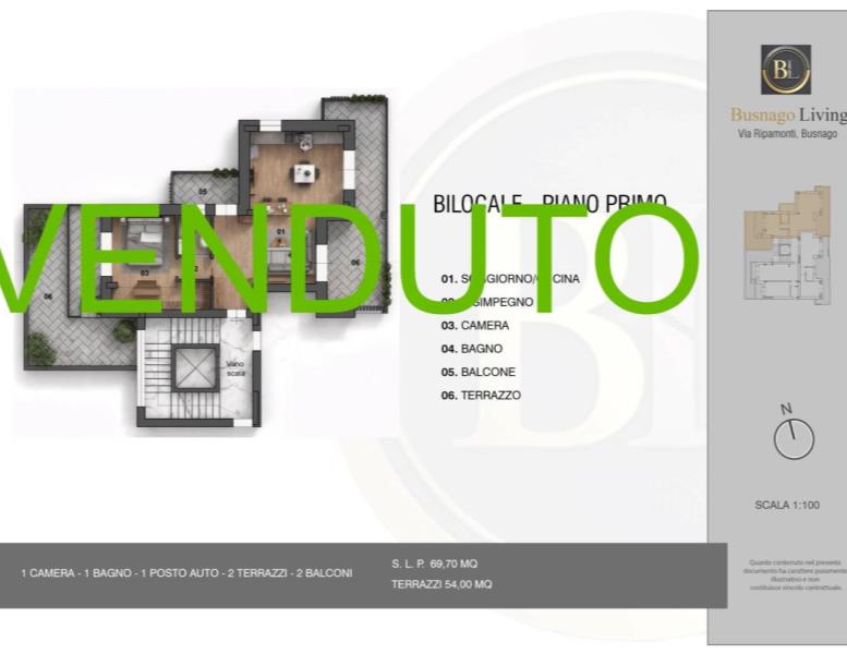 appartamento in vendita a Busnago