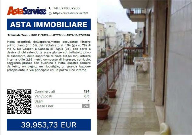 appartamento in vendita a Canosa di Puglia