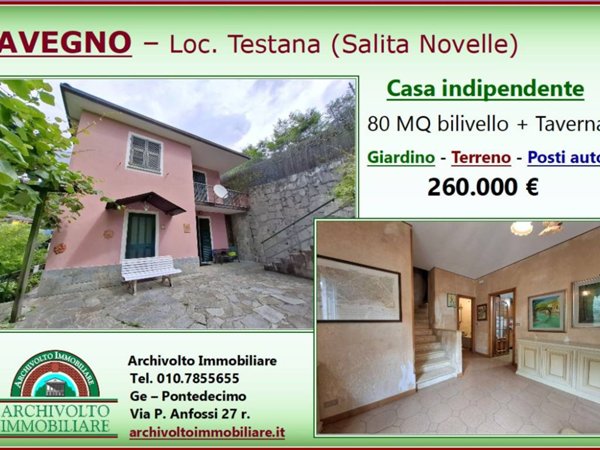casa indipendente in vendita ad Avegno in zona Testana
