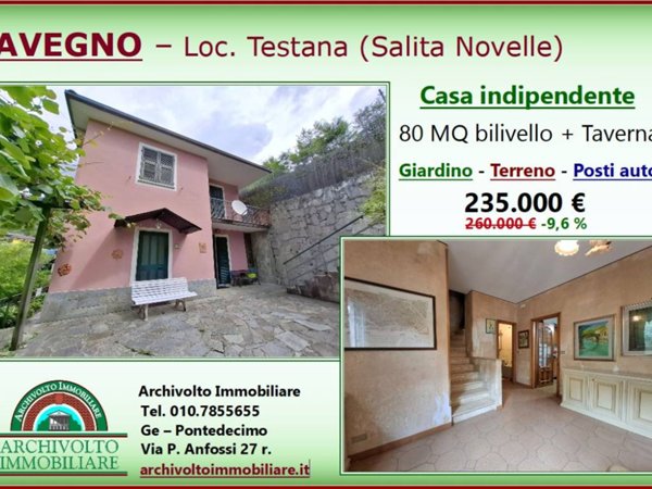 casa indipendente in vendita ad Avegno in zona Testana