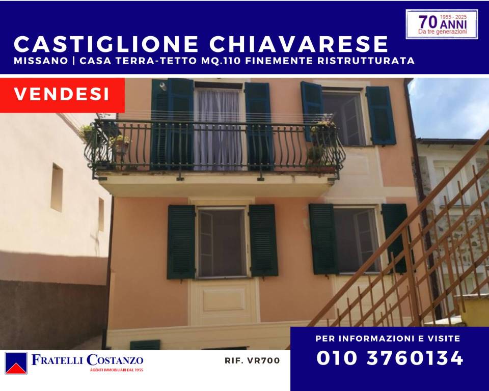 casa indipendente in vendita a Castiglione Chiavarese in zona Missano