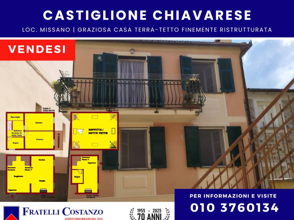 casa indipendente in vendita a Castiglione Chiavarese in zona Missano