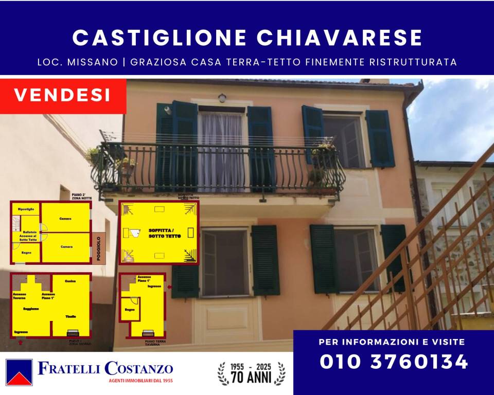 casa indipendente in vendita a Castiglione Chiavarese in zona Missano