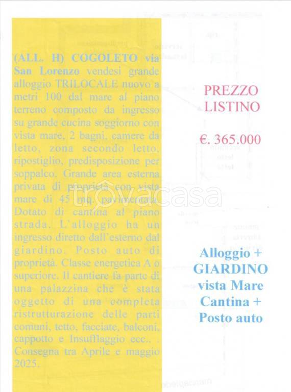 appartamento in vendita a Cogoleto
