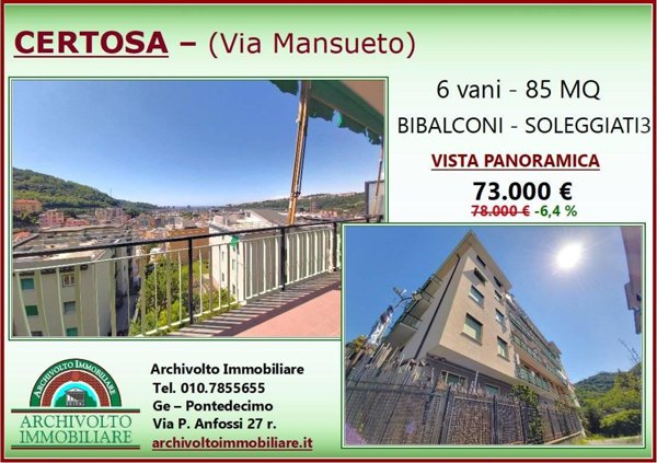 appartamento in vendita a Genova in zona Certosa