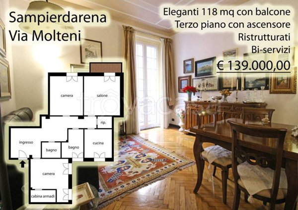 appartamento in vendita a Genova in zona Sampierdarena