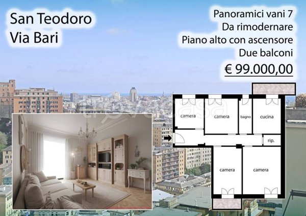 appartamento in vendita a Genova in zona Lagaccio / Granarolo