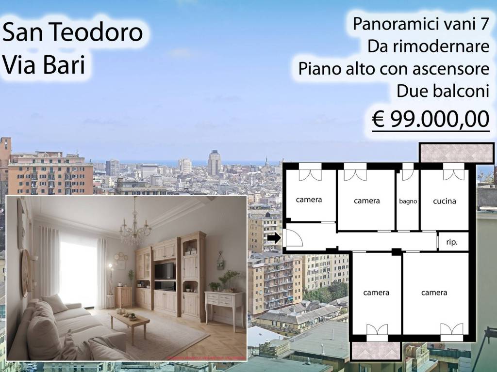 appartamento in vendita a Genova in zona Lagaccio / Granarolo