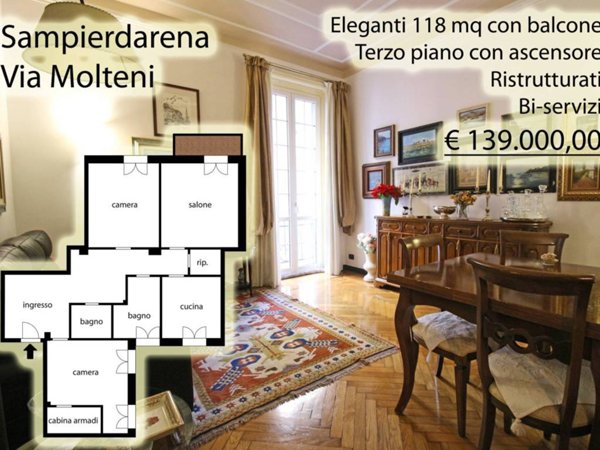 appartamento in vendita a Genova in zona Sampierdarena