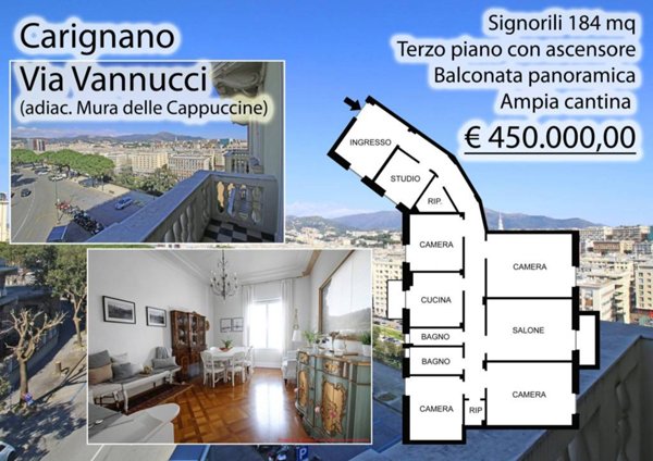 appartamento in vendita a Genova in zona Carignano