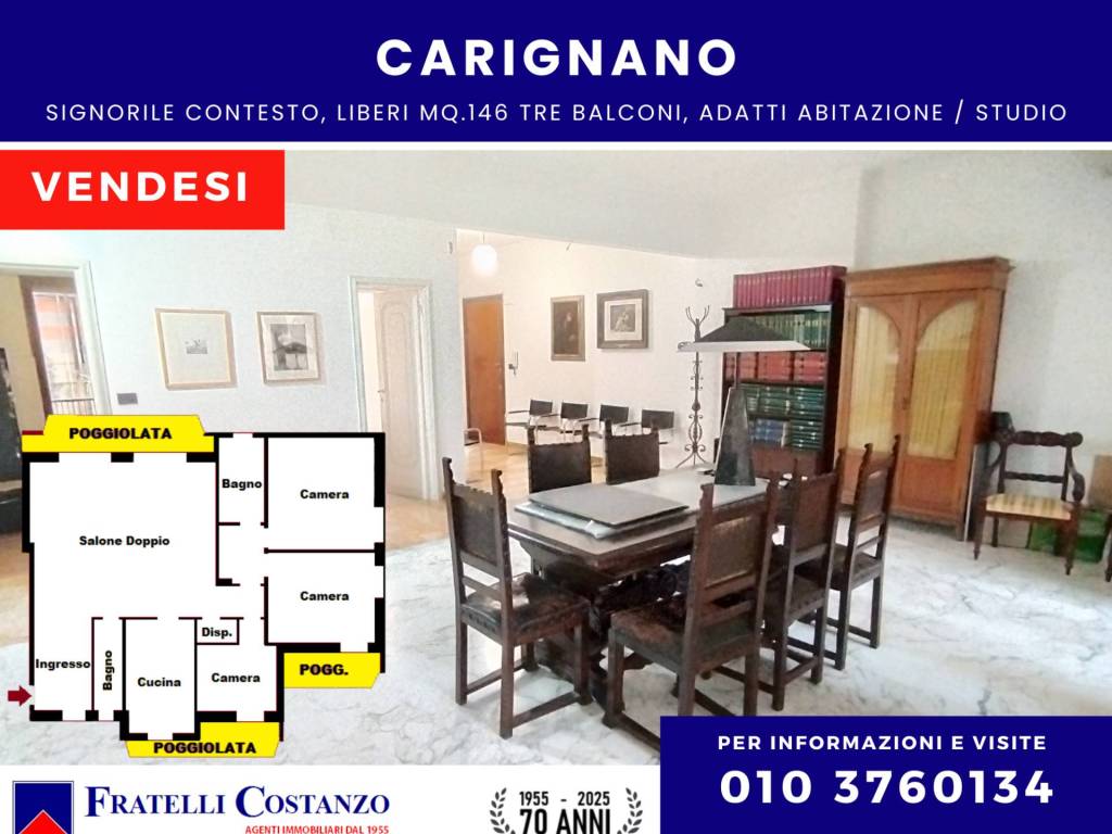 appartamento in vendita a Genova in zona Carignano
