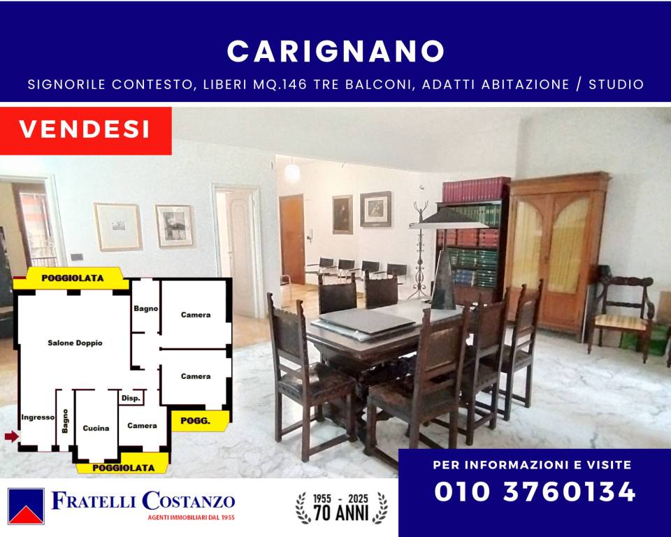 appartamento in vendita a Genova in zona Carignano