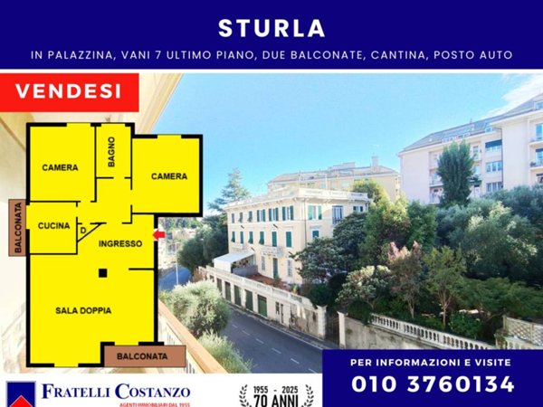 appartamento in vendita a Genova in zona Sturla