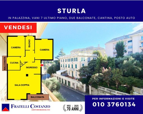 appartamento in vendita a Genova in zona Sturla