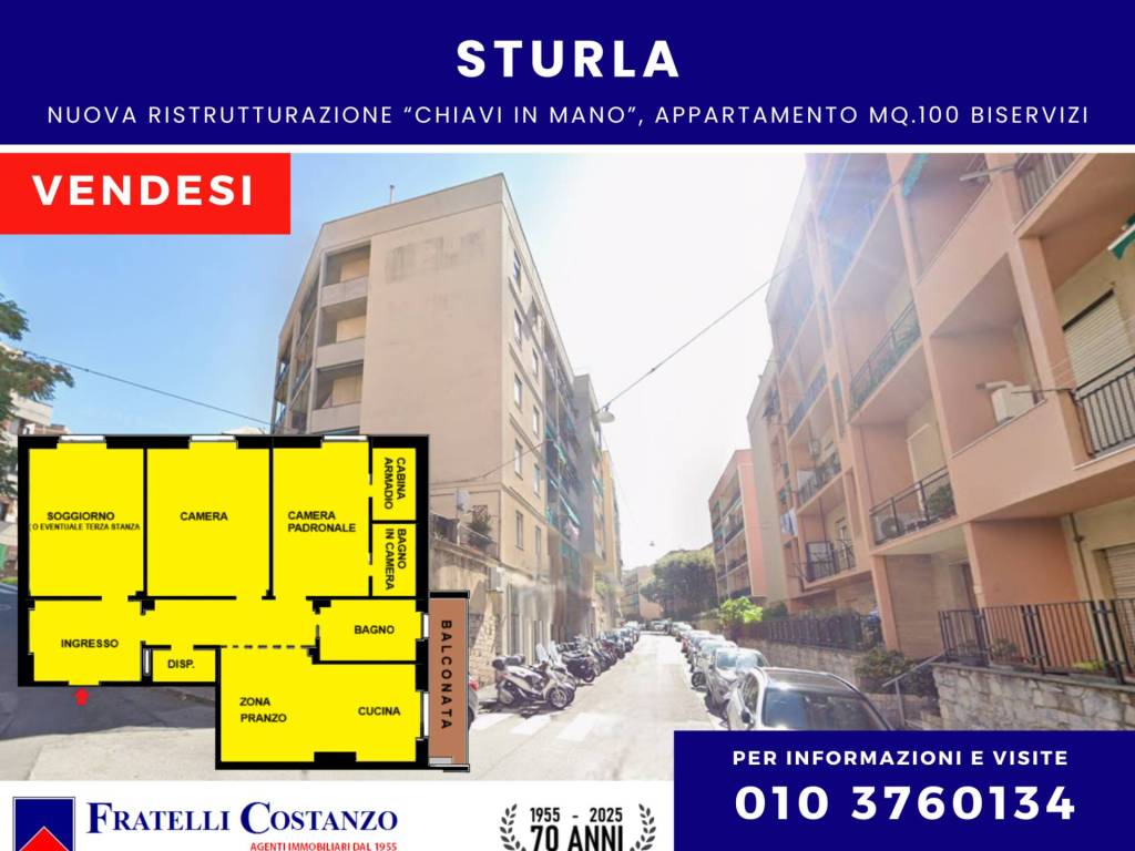 appartamento in vendita a Genova in zona Sturla