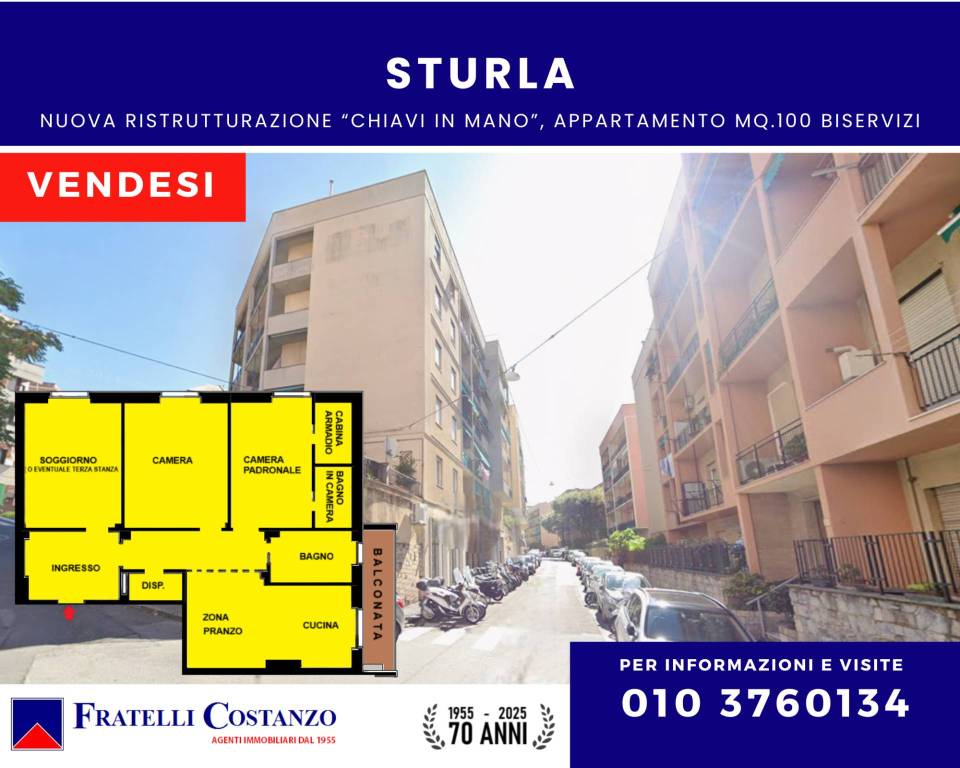 appartamento in vendita a Genova in zona Sturla