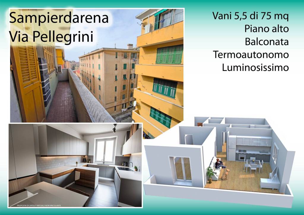 appartamento in vendita a Genova in zona Sampierdarena
