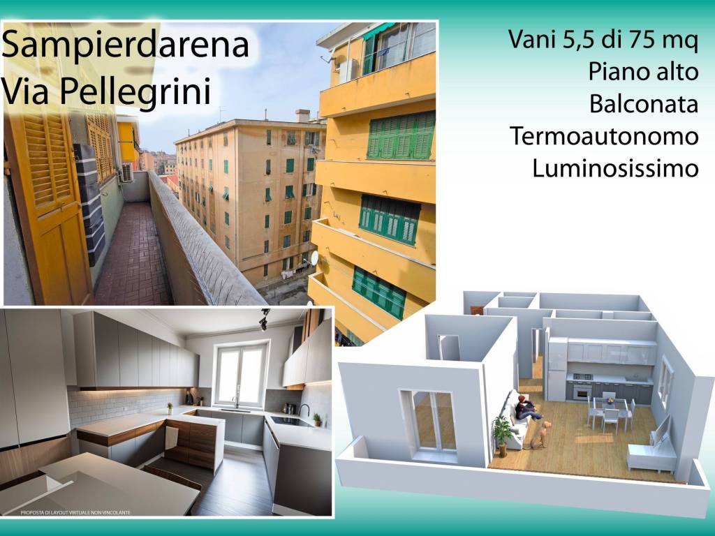 appartamento in vendita a Genova in zona Sampierdarena