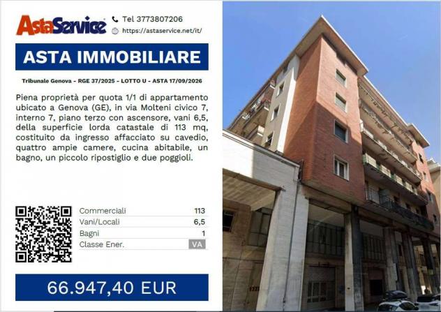 appartamento in vendita a Genova