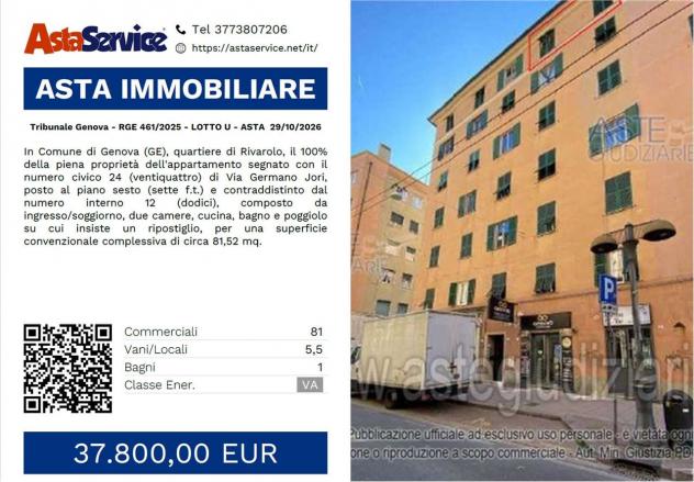 appartamento in vendita a Genova in zona Rivarolo