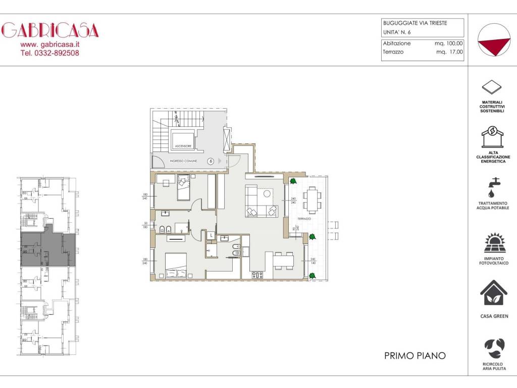 appartamento in vendita a Buguggiate