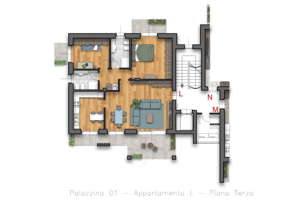 appartamento in vendita a Locate Varesino